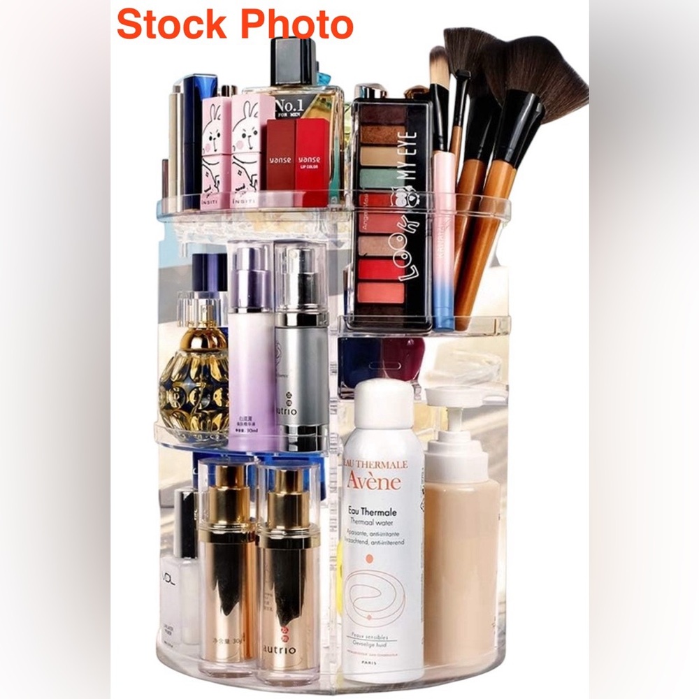 CLEAR 360 Rotating Makeup Organizer, 8 Layers, Storage Rack, Spice Rack